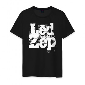 Мужская футболка хлопок с принтом Led Zeppelin в Тюмени, 100% хлопок | прямой крой, круглый вырез горловины, длина до линии бедер, слегка спущенное плечо. | led | led zep | led zeppelin | ledzep | lz | zoso | группа | джимми пейдж | джон генри бонэм | джон пол джонс | зосо | лед зепелен | лед зеппелин | ледзепелен | ледзеппелин | роберт плант | рок