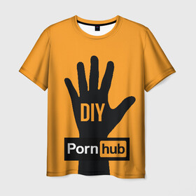 Мужская футболка 3D с принтом Pornhub (двухсторонняя) в Тюмени, 100% полиэфир | прямой крой, круглый вырез горловины, длина до линии бедер | Тематика изображения на принте: 