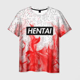 Мужская футболка 3D с принтом HENTAI в Тюмени, 100% полиэфир | прямой крой, круглый вырез горловины, длина до линии бедер | ahegao | anime | senpai | аниме | ахегао. | ахэгао | семпай | сенпаи