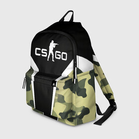 Рюкзак 3D с принтом CS:GO Camouflage в Тюмени, 100% полиэстер | лямки с регулируемой длиной, сверху петелька, чтобы рюкзак можно было повесить на вешалку. Основное отделение закрывается на молнию, как и внешний карман. Внутри два дополнительных кармана, один из которых закрывается на молнию. По бокам два дополнительных кармашка | Тематика изображения на принте: conter | counter | cs go | csgo | global | offensive | strike | контер | кс го | ксго | страйк