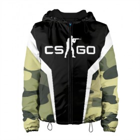 Женская куртка 3D с принтом CS:GO Camouflage в Тюмени, ткань верха — 100% полиэстер, подклад — флис | прямой крой, подол и капюшон оформлены резинкой с фиксаторами, два кармана без застежек по бокам, один большой потайной карман на груди. Карман на груди застегивается на липучку | conter | counter | cs go | csgo | global | offensive | strike | контер | кс го | ксго | страйк