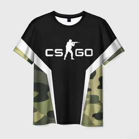 Мужская футболка 3D с принтом CS:GO Camouflage в Тюмени, 100% полиэфир | прямой крой, круглый вырез горловины, длина до линии бедер | conter | counter | cs go | csgo | global | offensive | strike | контер | кс го | ксго | страйк