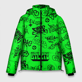 Мужская зимняя куртка 3D с принтом Billie Eilish graffiti в Тюмени, верх — 100% полиэстер; подкладка — 100% полиэстер; утеплитель — 100% полиэстер | длина ниже бедра, свободный силуэт Оверсайз. Есть воротник-стойка, отстегивающийся капюшон и ветрозащитная планка. 

Боковые карманы с листочкой на кнопках и внутренний карман на молнии. | billie | eilish | graffiti | айлиш | билли | граффити | татуировки