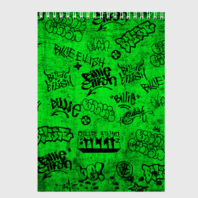 Скетчбук с принтом Billie Eilish Graffiti Grunge в Тюмени, 100% бумага
 | 48 листов, плотность листов — 100 г/м2, плотность картонной обложки — 250 г/м2. Листы скреплены сверху удобной пружинной спиралью | billie | eilish | graffiti | grunge | айлиш | билли | граффити | татуировки