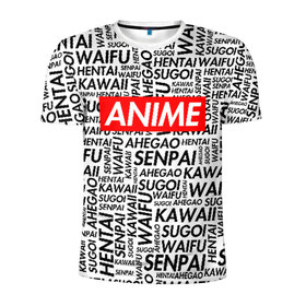 Мужская футболка 3D спортивная с принтом ANIME в Тюмени, 100% полиэстер с улучшенными характеристиками | приталенный силуэт, круглая горловина, широкие плечи, сужается к линии бедра | ahegao | anime | kawai | otaku | senpai | sugoi. | waifu | аниме | ахегао | ахэгао | ковай | отаку | семпай | сенпаи
