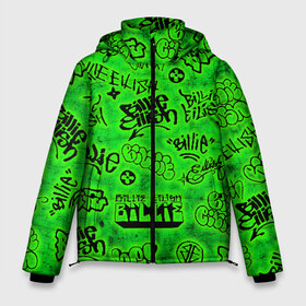 Мужская зимняя куртка 3D с принтом Billie Eilish Graffiti glow в Тюмени, верх — 100% полиэстер; подкладка — 100% полиэстер; утеплитель — 100% полиэстер | длина ниже бедра, свободный силуэт Оверсайз. Есть воротник-стойка, отстегивающийся капюшон и ветрозащитная планка. 

Боковые карманы с листочкой на кнопках и внутренний карман на молнии. | billie | eilish | glow | graffiti | grunge | айлиш | билли | граффити | кислота | татуировки