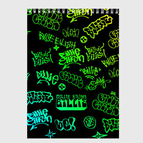 Скетчбук с принтом Billie Eilish Graffiti gradien в Тюмени, 100% бумага
 | 48 листов, плотность листов — 100 г/м2, плотность картонной обложки — 250 г/м2. Листы скреплены сверху удобной пружинной спиралью | billie | eilish | gradient | graffiti | айлиш | билли | градиент | граффити | татуировки
