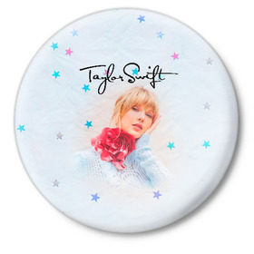 Значок с принтом Taylor Swift в Тюмени,  металл | круглая форма, металлическая застежка в виде булавки | lover | taylor swift | taylor swift lover | тэйлор свифт