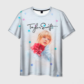 Мужская футболка 3D с принтом Taylor Swift в Тюмени, 100% полиэфир | прямой крой, круглый вырез горловины, длина до линии бедер | Тематика изображения на принте: lover | taylor swift | taylor swift lover | тэйлор свифт
