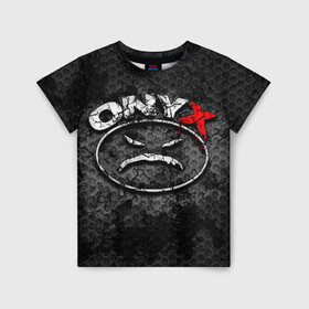 Детская футболка 3D с принтом Onyx в Тюмени, 100% гипоаллергенный полиэфир | прямой крой, круглый вырез горловины, длина до линии бедер, чуть спущенное плечо, ткань немного тянется | Тематика изображения на принте: fredro starr | onyx | rap | sonny seeza | sticky fingaz | оникс | рэп