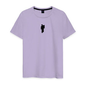 Мужская футболка хлопок с принтом BILLIE EILISH(+НА СПИНЕ) в Тюмени, 100% хлопок | прямой крой, круглый вырез горловины, длина до линии бедер, слегка спущенное плечо. | 