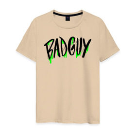 Мужская футболка хлопок с принтом Bad guy в Тюмени, 100% хлопок | прямой крой, круглый вырез горловины, длина до линии бедер, слегка спущенное плечо. | bad guy | billie | eilish | айлиш | билли