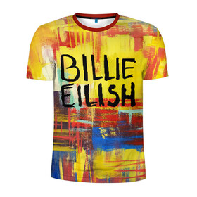Мужская футболка 3D спортивная с принтом BILLIE EILISH в Тюмени, 100% полиэстер с улучшенными характеристиками | приталенный силуэт, круглая горловина, широкие плечи, сужается к линии бедра | Тематика изображения на принте: all | asleep | bad | bellyache | billie | blohsh | dont | eilish | eyes | fall | guy | logo | music | ocean | singer | smile | when | айлиш | били | билли | бэрд | лого | музыка | пайрат | певица | символ | эйлиш