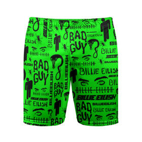 Мужские шорты 3D спортивные с принтом BILLIE EILISH в Тюмени,  |  | bad guy | billie eilish | lovely billie | беляш. | билли айлиш | бэд гай