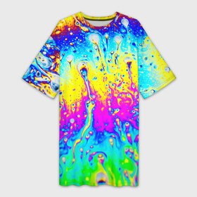 Платье-футболка 3D с принтом КИСЛОТНЫЙ СТИЛЬ в Тюмени,  |  | abstract | abstraction | color | geometry | paitnt | psy | абстракция | геометрия | краски | неоновые | психоделика