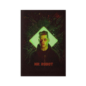 Обложка для паспорта матовая кожа с принтом Мистер Робот в Тюмени, натуральная матовая кожа | размер 19,3 х 13,7 см; прозрачные пластиковые крепления | mr. robot | мистер робот | сериал | фильм | хакер | элиот | эллиот