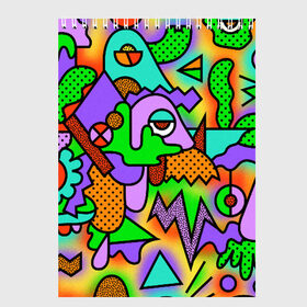 Скетчбук с принтом PSY GEOMETRY в Тюмени, 100% бумага
 | 48 листов, плотность листов — 100 г/м2, плотность картонной обложки — 250 г/м2. Листы скреплены сверху удобной пружинной спиралью | abstract | abstraction | color | geometry | paitnt | psy | абстракция | геометрия | краски | неоновые | психоделика