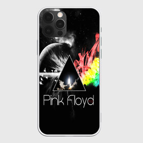 Чехол для iPhone 12 Pro Max с принтом PINK FLOYD в Тюмени, Силикон |  | music | pink floyd | the dark side of the moon | космос | луна | музыка | пинк флойд | призма | рок | треугольник | триангулярная призма