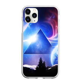 Чехол для iPhone 11 Pro матовый с принтом PINK FLOYD в Тюмени, Силикон |  | music | pink floyd | the dark side of the moon | космос | луна | музыка | пинк флойд | призма | рок | треугольник | триангулярная призма