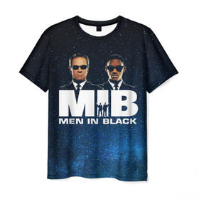 Мужская футболка 3D с принтом люди в черном в Тюмени, 100% полиэфир | прямой крой, круглый вырез горловины, длина до линии бедер | Тематика изображения на принте: men in black | mib | ufo | люди в черном | нло