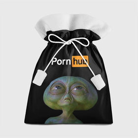 Подарочный 3D мешок с принтом Alien and Porh Hub в Тюмени, 100% полиэстер | Размер: 29*39 см | men in black | mib | ufo | люди в черном | нло