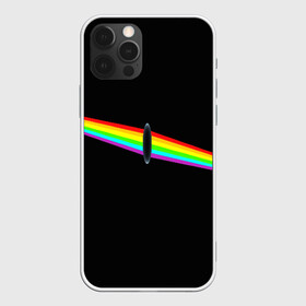 Чехол для iPhone 12 Pro с принтом PINK FLOYD в Тюмени, силикон | область печати: задняя сторона чехла, без боковых панелей | music | pink floyd | the dark side of the moon | космос | луна | музыка | пинк флойд | призма | рок | треугольник | триангулярная призма