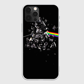 Чехол для iPhone 12 Pro с принтом PINK FLOYD в Тюмени, силикон | область печати: задняя сторона чехла, без боковых панелей | music | pink floyd | the dark side of the moon | космос | луна | музыка | пинк флойд | призма | рок | треугольник | триангулярная призма