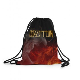 Рюкзак-мешок 3D с принтом LED ZEPPELIN в Тюмени, 100% полиэстер | плотность ткани — 200 г/м2, размер — 35 х 45 см; лямки — толстые шнурки, застежка на шнуровке, без карманов и подкладки | Тематика изображения на принте: led zeppelin | джимми пейдж | лед зеппелин