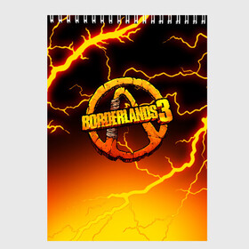 Скетчбук с принтом BORDERLANDS 3 в Тюмени, 100% бумага
 | 48 листов, плотность листов — 100 г/м2, плотность картонной обложки — 250 г/м2. Листы скреплены сверху удобной пружинной спиралью | borderlands | borderlands 3 | hyperion | бордерлендс | гиперион