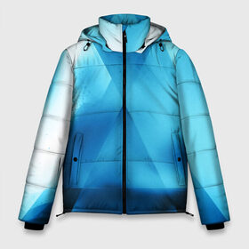 Мужская зимняя куртка 3D с принтом ABSTRACT BLUE в Тюмени, верх — 100% полиэстер; подкладка — 100% полиэстер; утеплитель — 100% полиэстер | длина ниже бедра, свободный силуэт Оверсайз. Есть воротник-стойка, отстегивающийся капюшон и ветрозащитная планка. 

Боковые карманы с листочкой на кнопках и внутренний карман на молнии. | Тематика изображения на принте: abstraction | art | black | colors | cпектр | geometric | pattern | rainbow | spectrum | абстракция | витраж | геометрический | искусство | полосы | радуга | разноцветные | рисунок | стекло | узор | цвета | черные