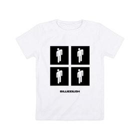 Детская футболка хлопок с принтом Billie Eilish в Тюмени, 100% хлопок | круглый вырез горловины, полуприлегающий силуэт, длина до линии бедер | billie | eilish | music | ocean eyes | pop | айлиш | беляш | билли | музыка | поп | эмо