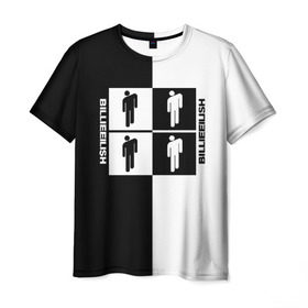 Мужская футболка 3D с принтом Billie Eilish в Тюмени, 100% полиэфир | прямой крой, круглый вырез горловины, длина до линии бедер | billie | eilish | music | ocean eyes | pop | айлиш | беляш | билли | музыка | поп | эмо