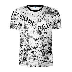 Мужская футболка 3D спортивная с принтом BILLIE EILISH - Where Do We Go в Тюмени, 100% полиэстер с улучшенными характеристиками | приталенный силуэт, круглая горловина, широкие плечи, сужается к линии бедра | Тематика изображения на принте: all | asleep | bad | bellyache | billie | blohsh | dont | eilish | eyes | fall | guy | logo | music | ocean | singer | smile | when | айлиш | били | билли | бэрд | лого | музыка | пайрат | певица | символ | эйлиш
