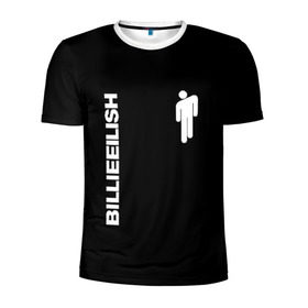 Мужская футболка 3D спортивная с принтом BILLIE EILISH в Тюмени, 100% полиэстер с улучшенными характеристиками | приталенный силуэт, круглая горловина, широкие плечи, сужается к линии бедра | be | billie | billie eilish | blohsh | билли | билли айлиш