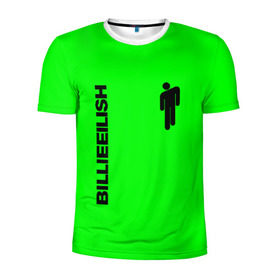 Мужская футболка 3D спортивная с принтом BILLIE EILISH в Тюмени, 100% полиэстер с улучшенными характеристиками | приталенный силуэт, круглая горловина, широкие плечи, сужается к линии бедра | be | billie | billie eilish | билли | билли айлиш