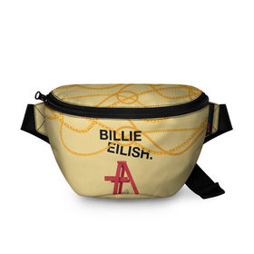 Поясная сумка 3D с принтом BILLIE EILISH в Тюмени, 100% полиэстер | плотная ткань, ремень с регулируемой длиной, внутри несколько карманов для мелочей, основное отделение и карман с обратной стороны сумки застегиваются на молнию | all | asleep | bad | bellyache | billie | blohsh | dont | eilish | eyes | fall | guy | logo | music | ocean | singer | smile | when | айлиш | били | билли | бэрд | лого | музыка | пайрат | певица | символ | эйлиш