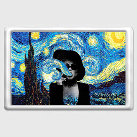 Магнит 45*70 с принтом Марла на картине Ван Гога в Тюмени, Пластик | Размер: 78*52 мм; Размер печати: 70*45 | ван гог | вангог | звездная ночь | картина | марла | марла сингер | модернизм | постмодерн | художник | экспонат | экспрессионизм