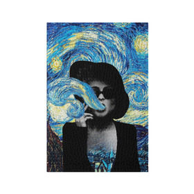 Обложка для паспорта матовая кожа с принтом Марла на картине Ван Гога в Тюмени, натуральная матовая кожа | размер 19,3 х 13,7 см; прозрачные пластиковые крепления | Тематика изображения на принте: ван гог | вангог | звездная ночь | картина | марла | марла сингер | модернизм | постмодерн | художник | экспонат | экспрессионизм