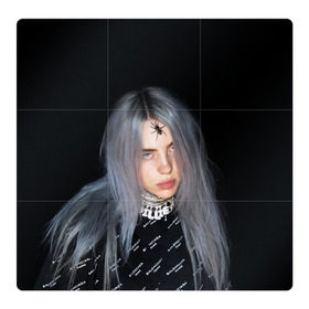 Магнитный плакат 3Х3 с принтом BILLIE EILISH с Пауком в Тюмени, Полимерный материал с магнитным слоем | 9 деталей размером 9*9 см | all | asleep | bad | bellyache | billie | blohsh | dont | eilish | eyes | fall | ghoul | guy | logo | music | ocean | singer | smile | when | айлиш | били | билли | бэрд | лого | музыка | пайрат | певица | символ | эйлиш