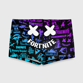 Детские купальные плавки 3D с принтом FORTNITE x MARSHMELLO в Тюмени, Полиэстер 85%, Спандекс 15% | Слитный крой, подклад по переду изделия, узкие бретели | Тематика изображения на принте: fortnite | fortnite 2 | fortnite x маршмелло | ikonik | marshmello | ninja | ninja streamer | иконик | ниндзя | фортнайт | фортнайт 2 | фортнайт глава 2