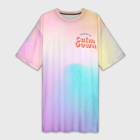 Платье-футболка 3D с принтом Calm Down в Тюмени,  |  | lover | me | new album | reputation | swift | taylor | taylor swift | музыка | новый альбом | свифт | тей | тейлор | тейлор свифт