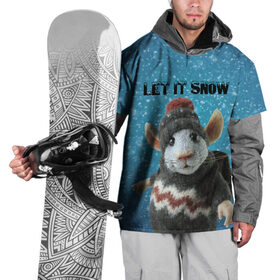Накидка на куртку 3D с принтом LET IT SNOW в Тюмени, 100% полиэстер |  | let it snow | new year | new year 2020 | год крысы | зима | крыса | крыска | мышонок | мышь | надпись | новый год | новый год 2020 | снег | снежинки