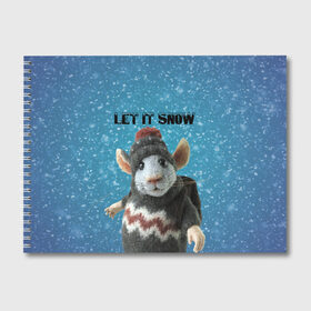 Альбом для рисования с принтом LET IT SNOW в Тюмени, 100% бумага
 | матовая бумага, плотность 200 мг. | Тематика изображения на принте: let it snow | new year | new year 2020 | год крысы | зима | крыса | крыска | мышонок | мышь | надпись | новый год | новый год 2020 | снег | снежинки