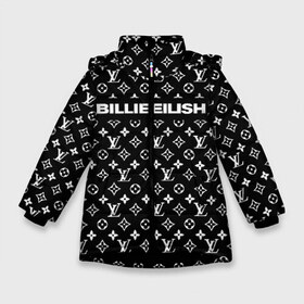 Зимняя куртка для девочек 3D с принтом BILLIE EILISH в Тюмени,  |  | be | billie | billie eilish | blohsh | brand | france | logo | louis vuitton | lv | pattern | билли | билли айлиш | бренд | лв | лого | лоуис вуиттон | луи вуиттон | мода | паттерн | фигуры | франция
