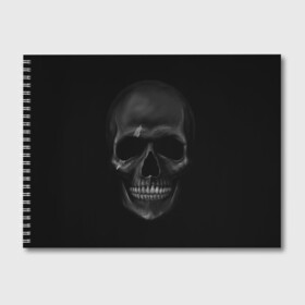 Альбом для рисования с принтом ЧЕРЕП В ТЕМНОТЕ в Тюмени, 100% бумага
 | матовая бумага, плотность 200 мг. | abstract | abstraction | bones | fantasy | skull | голова | кости | скилет | череп
