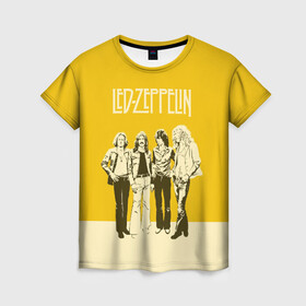 Женская футболка 3D с принтом Led Zeppelin в Тюмени, 100% полиэфир ( синтетическое хлопкоподобное полотно) | прямой крой, круглый вырез горловины, длина до линии бедер | led | led zep | led zeppelin | ledzep | lz | zoso | группа | джимми пейдж | джон генри бонэм | джон пол джонс | зосо | лед зепелен | лед зеппелин | ледзепелен | ледзеппелин | роберт плант | рок