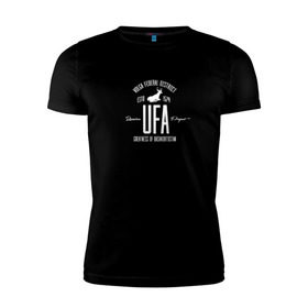 Мужская футболка премиум с принтом Уфа Iron в Тюмени, 92% хлопок, 8% лайкра | приталенный силуэт, круглый вырез ворота, длина до линии бедра, короткий рукав | башкирия | башкортостан | город | земфира | регион | уфа