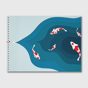 Альбом для рисования с принтом Рыбки в Тюмени, 100% бумага
 | матовая бумага, плотность 200 мг. | Тематика изображения на принте: fish | fishing | вода | озеро | плавают | рыба | рыбалка | рыбки | рыбы | японские рыбы
