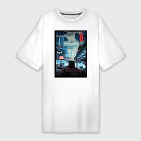 Платье-футболка хлопок с принтом Blade Runner в Тюмени,  |  | 2049 | blade runner | cyberpunk | андроид | бегущий по лезвию | кей | киберпанк | репликант | рик декарт
