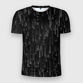 Мужская футболка 3D спортивная с принтом ПРОГРАММНЫЙ КОД НА ЯПОНСКОМ в Тюмени, 100% полиэстер с улучшенными характеристиками | приталенный силуэт, круглая горловина, широкие плечи, сужается к линии бедра | hugo weaving | pc | the matrix | код | компьютеры | матрица | матрица 4 | программист | программный код | цифры